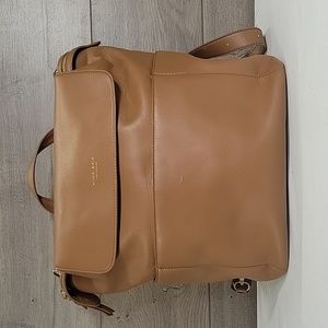 Mina Baie Los Angeles Kinney Brown Leather Diaper Bag Backpack